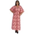 thumbnail image 1 of Moomaya Robe de Nuit Longue Maxi pour Femmes, Cache-Maillot Imprimé à Manches Kimono, Maxi Kaftan, Robe de Nuit, Vêtement de Nuit, 1 of 6
