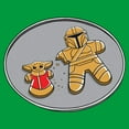 thumbnail image 2 of Junior's Star Wars: The Mandalorian Gingerbread Cookies Mando Grogu  Graphic Tee Kelly Green X Large, 2 of 3