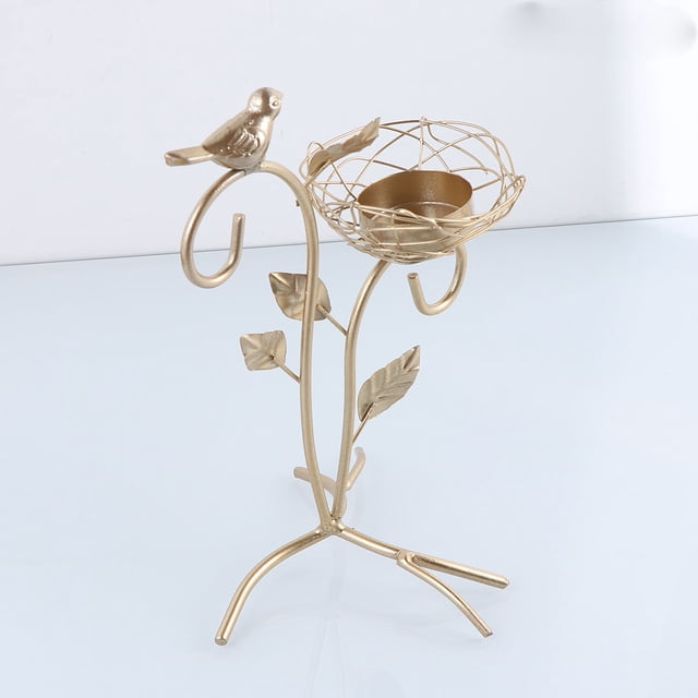 unbranded Candlestick Decorativo Dorado Con Base Plana Y Estilo Para Hogar Y Oficina