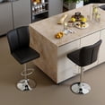 thumbnail image 3 of Tcbosik 2 Pack Upholstered Bar Stools, 24.8"-33.4" Height Adjustable PU Leather Swivel Bar Chair with Back for Kitchen Island, Living Room, Easy Assembly, Black, 3 of 8