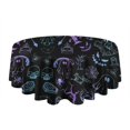 thumbnail image 5 of Black Halloween Ghost Spider Pattern Round Tablecloth 60"x60",Wrinkle Wipeable Table Cloth for Kitchen Dining Room Picnic Patio Party, 5 of 6
