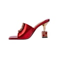 thumbnail image 3 of Ninety Union Lady Couture Casino Jeweled Metallic Square Heel Slide, Red, 11, 3 of 5