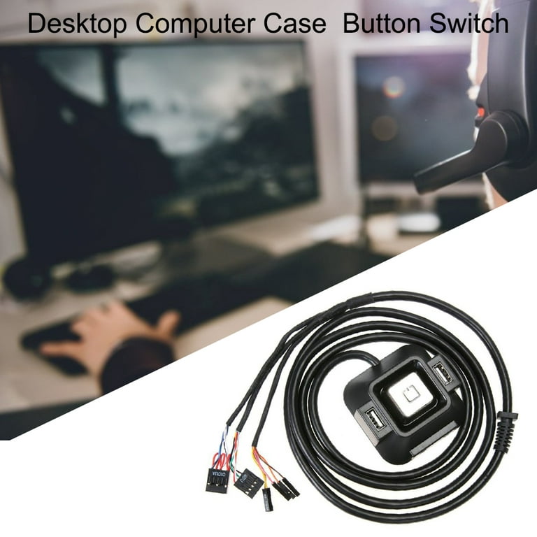 1.2m Desktop Computer PC Case ON OFF Switch Power Supply Reset