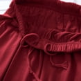 thumbnail image 4 of fheaev Sleep Pajama Shorts for Women Knee Length Lightweight Elastic Drawstring Casual Bermuda with Pockets Wine 2XL, 4 of 7