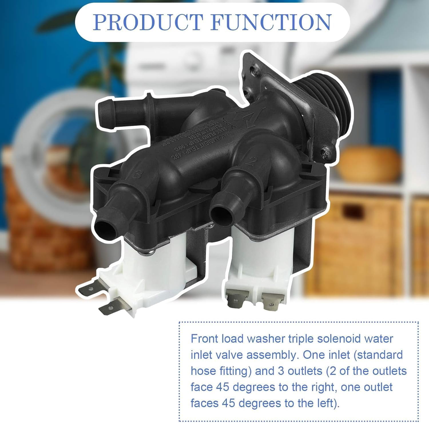 5221ER1003A 5220FR2075L Water Inlet Valve Replacement for LG Tromm & Ken.more Front Load Washers - Replaces 5221ER1003C 5221ER1003D Assembly