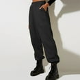 thumbnail image 4 of IYYVV Womens Sweat Pants with Pockets Elastic Waistband Petite Lounge Pants Baggy Sweatpants Solid Color Sweatpants Joggers Black L, 4 of 5