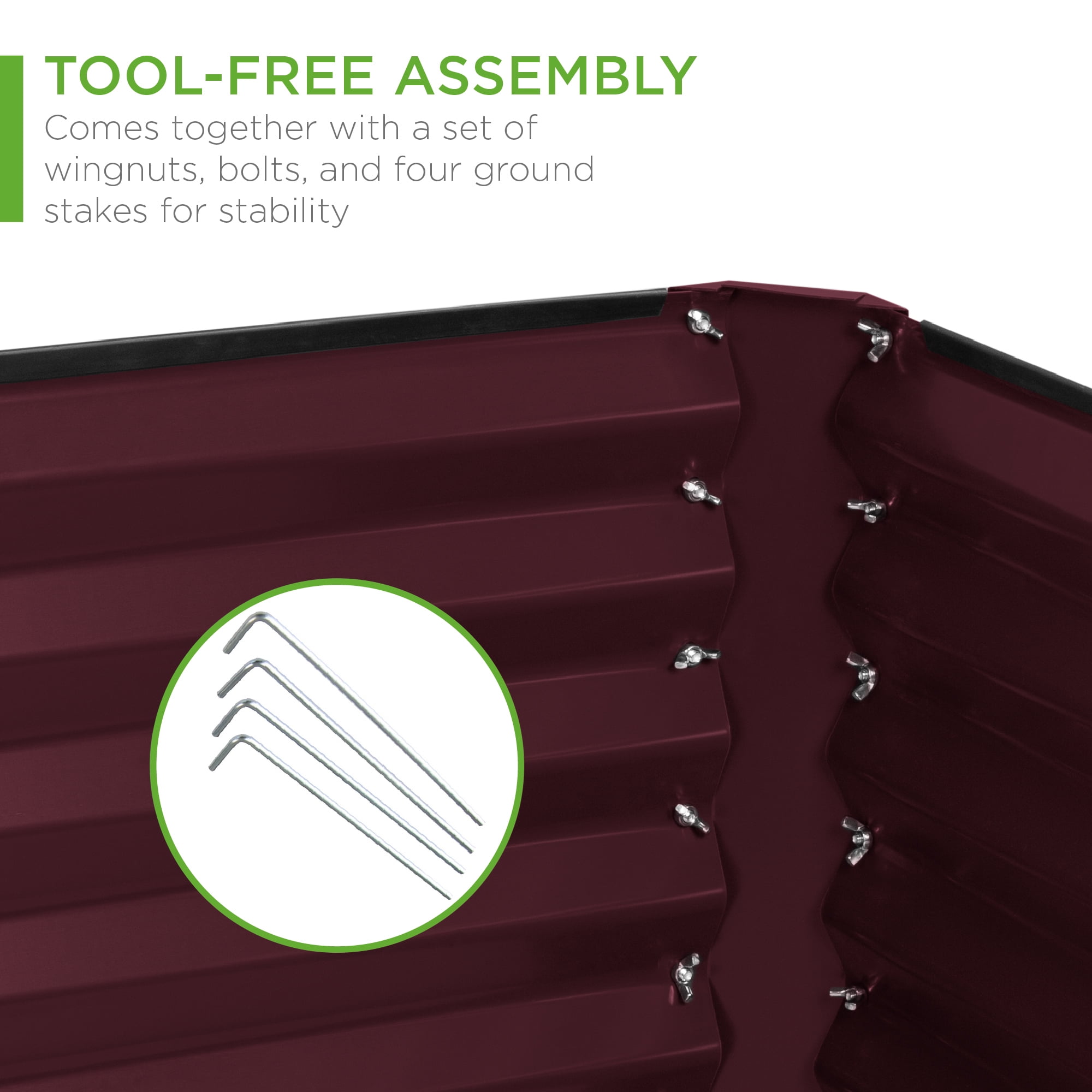 Best Choice Products 6x3x2ft Outdoor Metal Raised Garden Bed for Vegetables Flowers Herbs - Burgundy