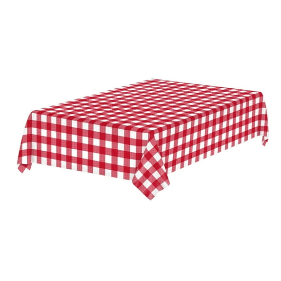 Large Plastic Rectangle Table Cover Cloth Wipe Clean Party Tablecloth Covers, Stain and Wrinkle Resistant Washable Table Cloth,Premium Disposable Plastic BBQ Tablecloth,Red