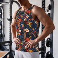 thumbnail image 5 of Gukieu Vintage Floral Print Men's Quick Dry Fitness Vest, Round Neck Sleeveless Fitness Bodybuilding Top-XX-Large, 5 of 7