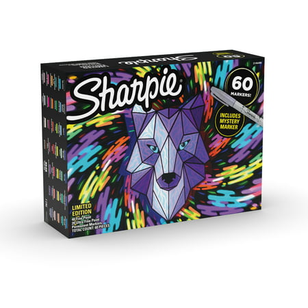 Sharpie Permanent Markers, Limited Edition, Assorted Colors Plus 1 Mystery Marker, 60 Count, Holiday 2022 Pack