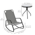 thumbnail image 3 of Outsunny 3 Pieces Patio Bistro Set, Patio Rocking Chairs Set of 2, Grey, 3 of 10
