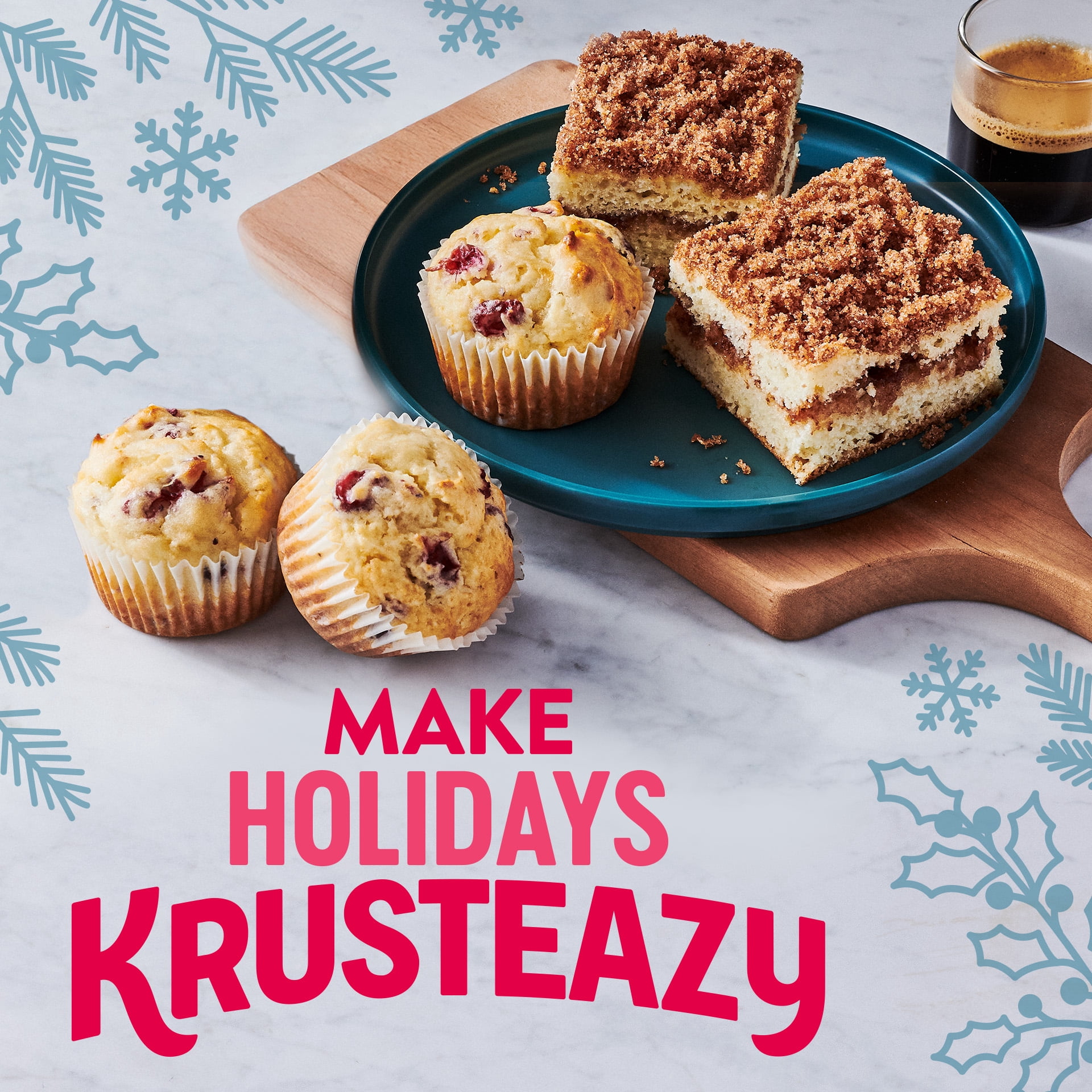 (6 pack) Krusteaz Cinnamon Swirl Crumb Cake and Muffin Mix, 21 oz Box