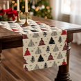 thumbnail image 3 of Christmas Tree Dining Table Runner, Xmas Pine Trees Buffalo Plaid Farmhouse Burlap Kitchen Decoration, Winter Holiday Snowflake Indoor Outdoor Home Decor Party Supply 13 x 72 Inches, 3 of 3