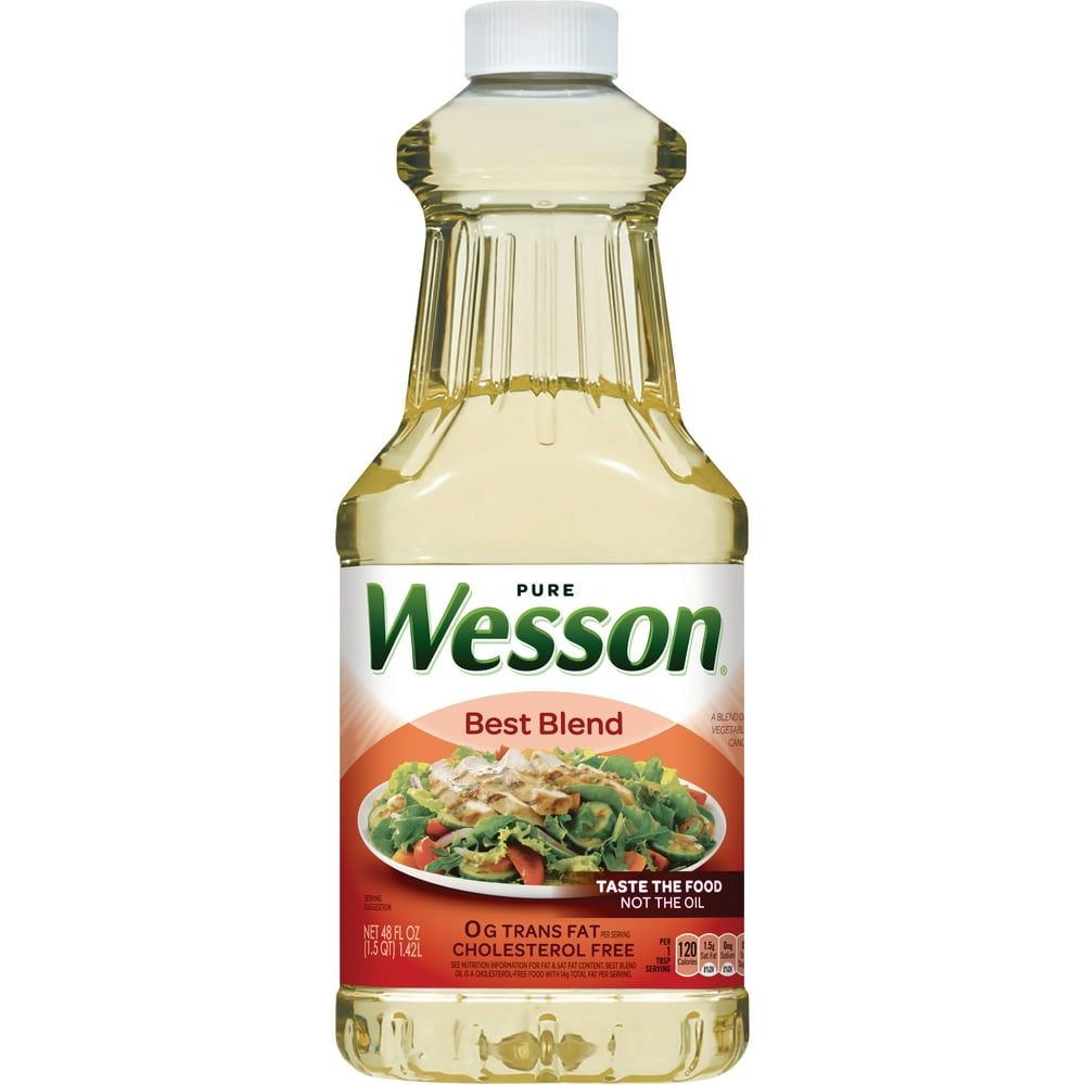 WESSON Best Blend Oil, Vegetable & Canola Oil, Cholesterol Free, 48 oz