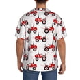 thumbnail image 3 of Sikiie Red Wheeled Tractors Men's Wrinkle Free Untucked Cuban Shirt Business Casual Button Down Shirts Short Sleeve ShirtMedium, 3 of 5
