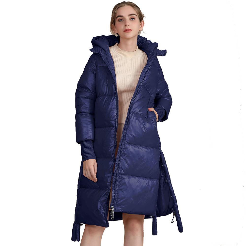 MAZF Winter Fashion Color Patchwork Long Down Coats Women Single Breasted Warm Down Coats