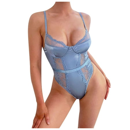 

Miarhb Women period cotton brief underwear Womens Julong Lingerie Splicing Suspenders Lace Onesie Jumpsuits for me
