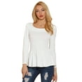 thumbnail image 1 of CamiBásiDe ManLarCon Cuello Redondo Y Peplum Informal PaMujer Blanco XL, 1 of 6