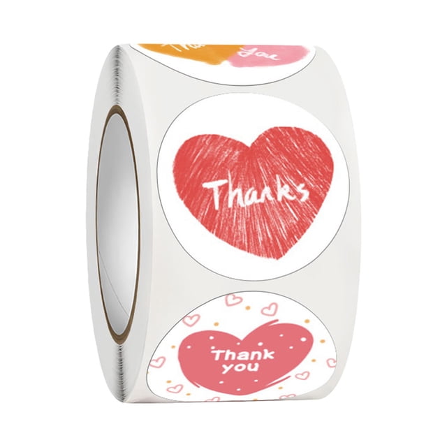 Rollo de pegatinas de corazón de 500 piezas, etiquetas adhesivas de papel, pegatinas de amor de cumpleaños, pegatinas de sellado para niños, embalaje