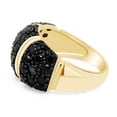 thumbnail image 4 of 2.39 CT Round Cut Black Spinel Dome Band Engagement Ring In 14K Yellow Gold Plated 925 Sterling Silver (Color: Black, Clarity: VVS1-VVS2, 2.39 Cttw) -7, 4 of 7
