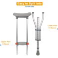 thumbnail image 3 of HUARK WARNO Lightweight Underarm Crutches with Height Adjustment up to 300 LBS, Aluminum Walking Aid for Teens to Adults Range 4’6”– 6’6”, Durable Crutches with Underarm Pad and Hand Grip, 1 PC, 3 of 7