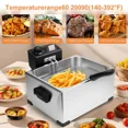thumbnail image 2 of 5.3Qt 2500W 304 Stainless Steel Electric Deep Fryer with 3 Baskets Temperature Control Commercial Grade for Home and Party Use, 2 of 7