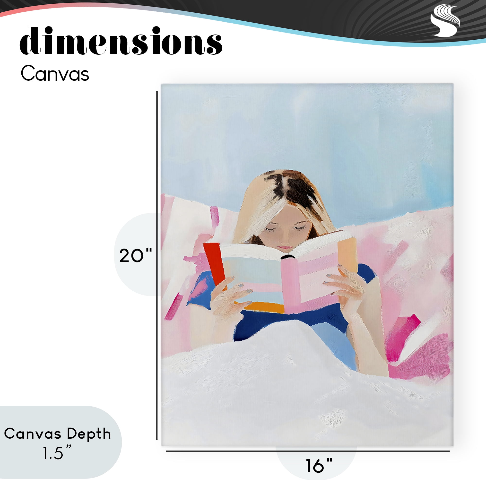 Stupell Industries Cozy Reading In Bed Canvas Wall Art, design by The Prints Vibe