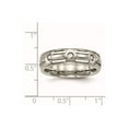 thumbnail image 6 of Titanium Polished Grooved CZ Ring, 6 of 7