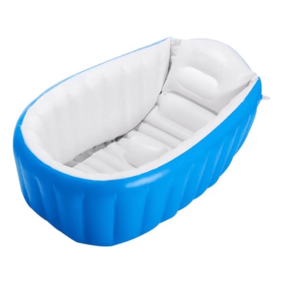 Bañera Inflable Para Bebés Portátil Tina Plegable Con Bomba Color Azul