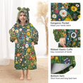 thumbnail image 3 of FORMRS Wearable Blanket Hoodie with Sleeves for Kids Cozy Flannel Sweatshirt, Green Floral Garden, 3 of 7