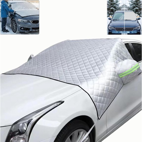 4-Layer Magnetic Windshield Cover for Car,2026 New Car Windshield Cover or Ice and Snow,Universal Windshield Snow Cover with Side Window and Rearview Mirror Protector, for Most Cars, SUV, Truck