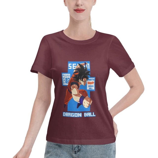 T-Shirt Basique à Manches Courtes pour Femmes Super Saiyan 04