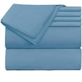 thumbnail image 7 of Extra Deep Pocket 4 Piece Bed Sheet Set – Super Deep Fitted Sheet Fits Mattress from 18-24 inces Depth – Double Brushed Microfiber Sheets with 2 Pillow Cases, Twin, Blue Heaven, 7 of 7