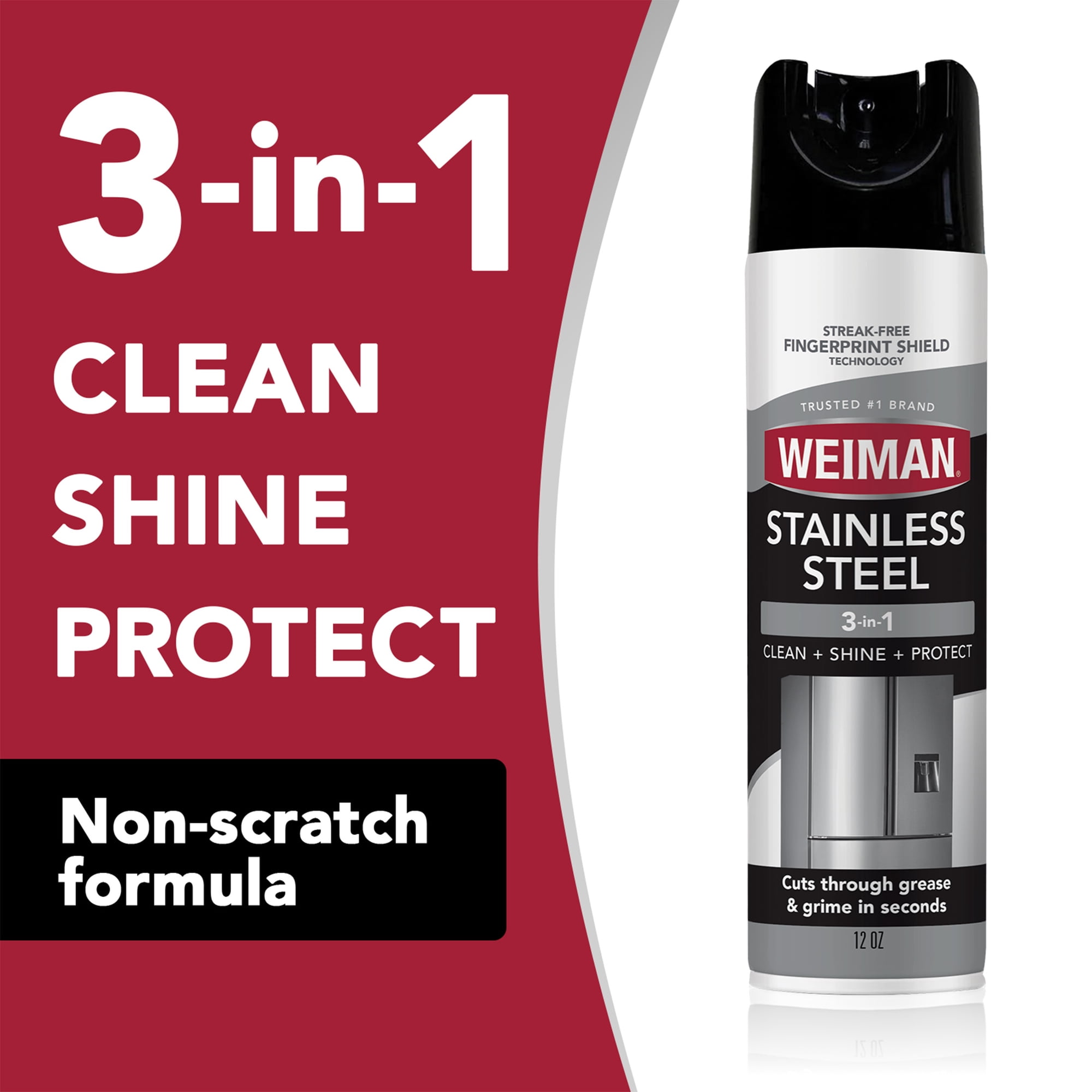 Weiman Stainless Steel Cleaner & Polish Spray for Kitchen and Home Appliances, 12 oz, Floral Scent