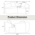 thumbnail image 6 of Newboti Furniture 66.93 Inch Curved Loveseat Grey Full Compression Sponge Sofa, Teddy Velvet Fabric, No-Assembly Compact Sofa for Small Spaces & Apartments, 350 lbs Capacity BN.9954, 6 of 16