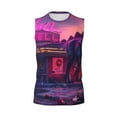 thumbnail image 6 of Lsque Western Style Dinosaur Print Men's Cotton Blend Sleeveless Muscle Shirts (S-3XL)- Moisture Wicking, Odor Protection, UPF 30+,3X-Large, 6 of 8