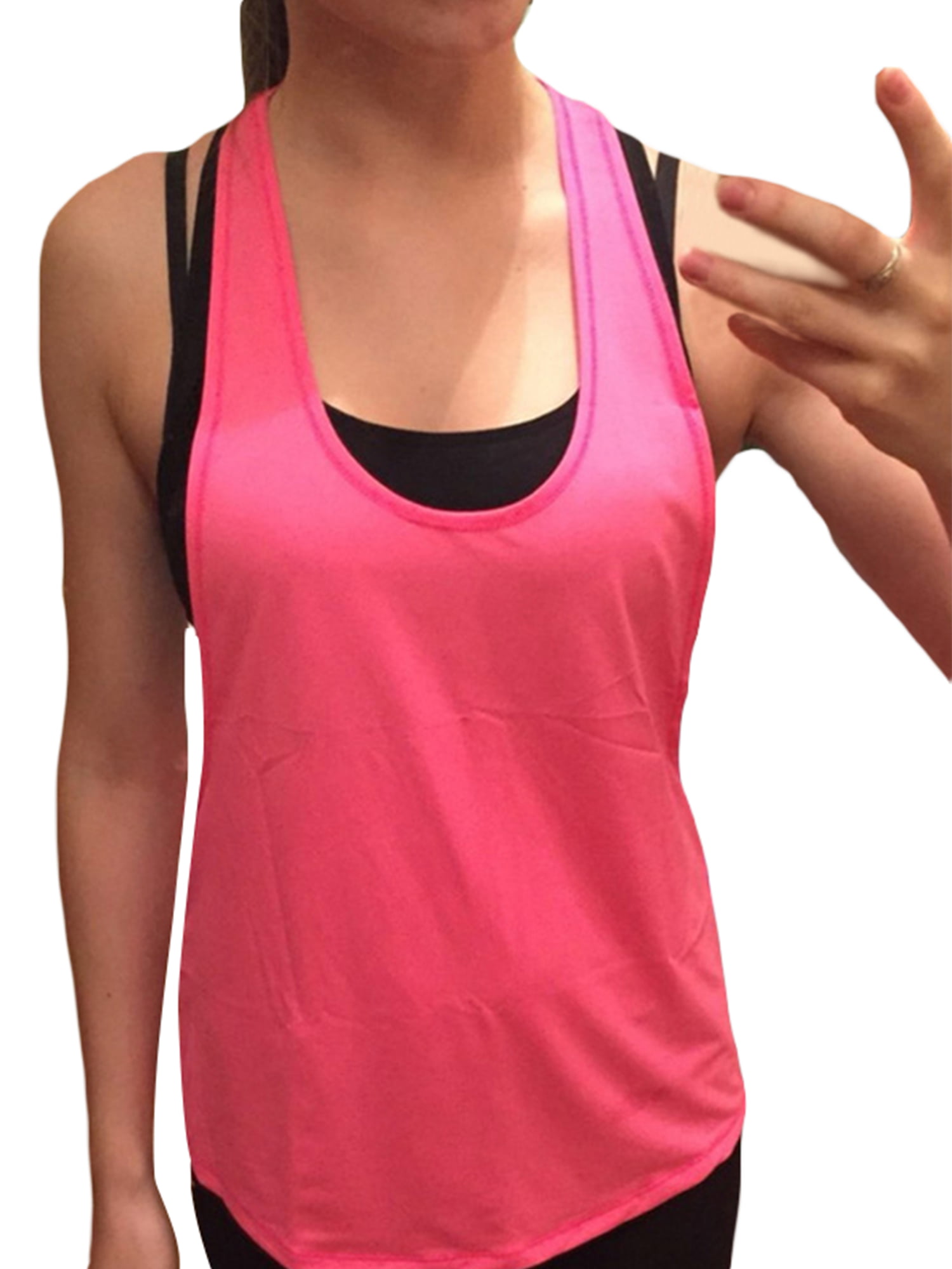 Workout Tops for Women Built in Bra Loose Tank Exercise Top Racerback Athletic Tank Yoga Shirt