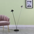 thumbnail image 2 of ORE International Matte Powder Black&Silver LED Double G-9  Floor Lamp Metal, 2 of 6