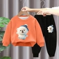 thumbnail image 3 of Toddler Tracksuit Girl 4T 2PCS Fall Loungewear Outfits Animal Cute Print Crewneck Sweatshirt Joggers Sweatpants 3-9T, Orange, 5 Years, 3 of 3