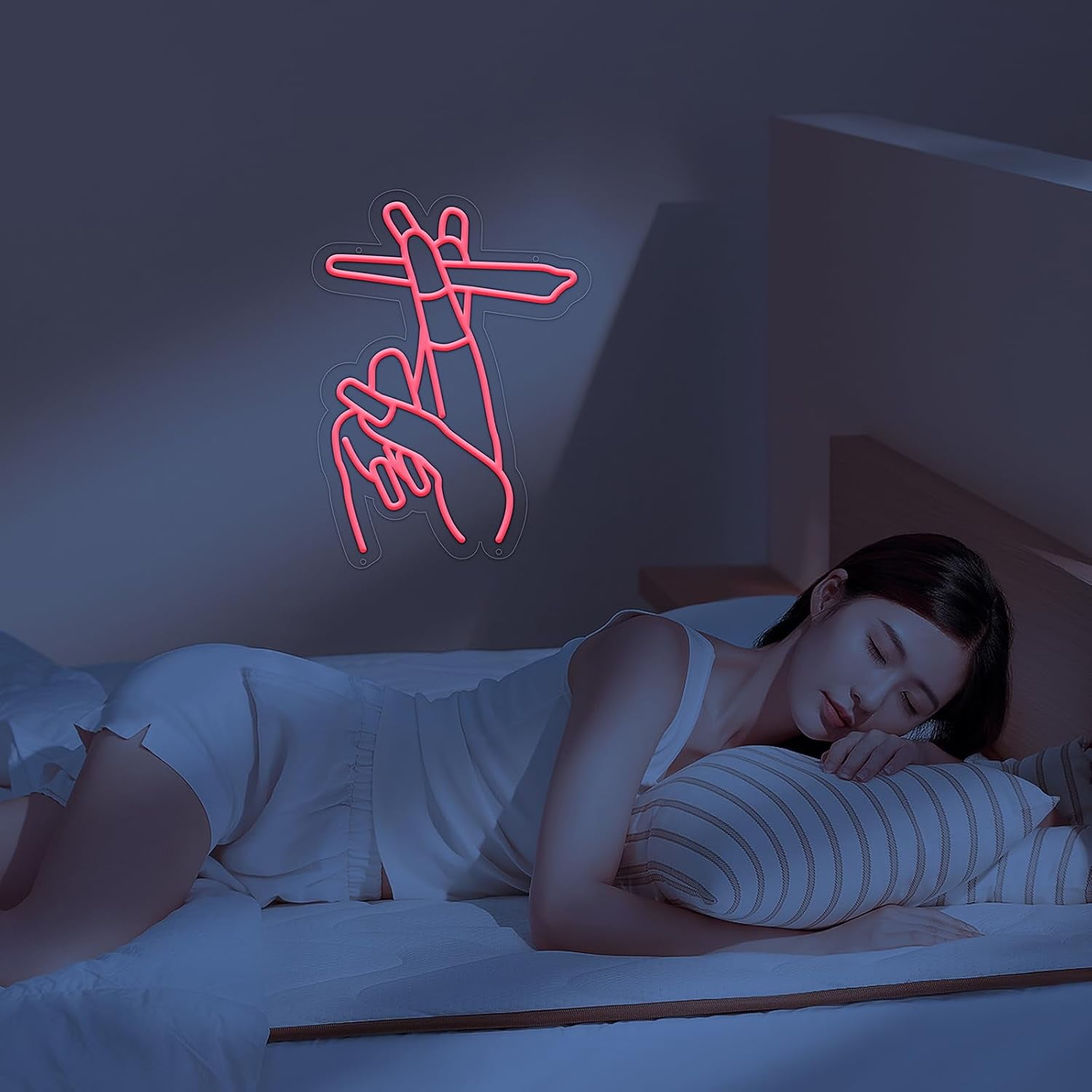 Hand Neon Signs Pink Led Neon Sign for Wall Decor, Nail Neon Signs USB Hand Neon Light Signs for Salon Bedroom Living Room Office Restaurant Home Bar Party Game Room