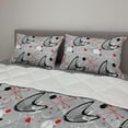 thumbnail image 2 of Mid Century Comforter & Sham Bedding Set, Scientific Inspirations in Fifties Art Design with Abstract Shapes, 3 pcs Duvet Set Microfiber Filling Quilt, 5 Sizes, Black Grey and Red, by Ambesonne, 2 of 4