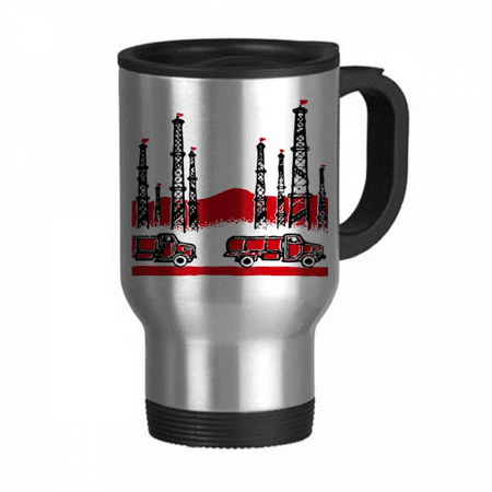 

Car Mountain Tower Chinese Revolution Travel Mug Flip Lid Stainless Steel Cup Car Tumbler Thermos