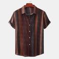thumbnail image 5 of Handshe Men's Summer Printed Casual Short - Sleeve Lapel Shirt, 5 of 9