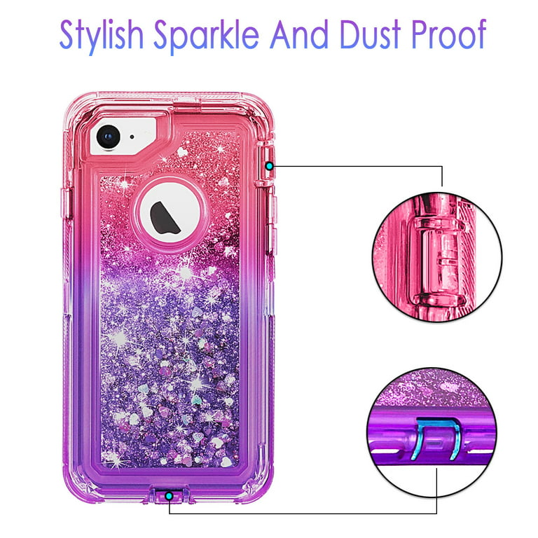 Pink Glitter Case, Girly Phone Case, Glitter iPhone Case, iPhone 8