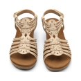 thumbnail image 2 of Wedge Sandal for Women Summer Casual Boho Sandals Elastic Ankle Strap Platform Sandal Shoes, 2 of 7
