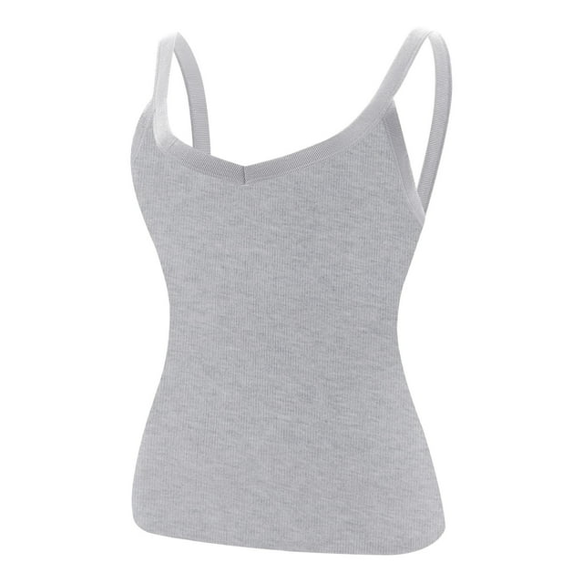 BLVB Tank Tops for Women Spaghetti Strap Ribbed Camisole Tops Slim Fitted Scoop Neck Soft Basic Cami Layering Shirts