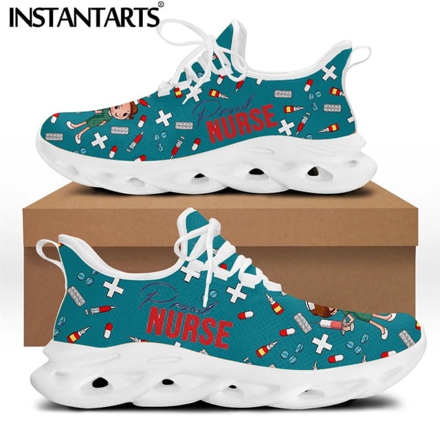 Zapatos de enfermería blancos para mujer, zapatillas planas de malla con bonitos dibujos animados para enfermera, médico y médico