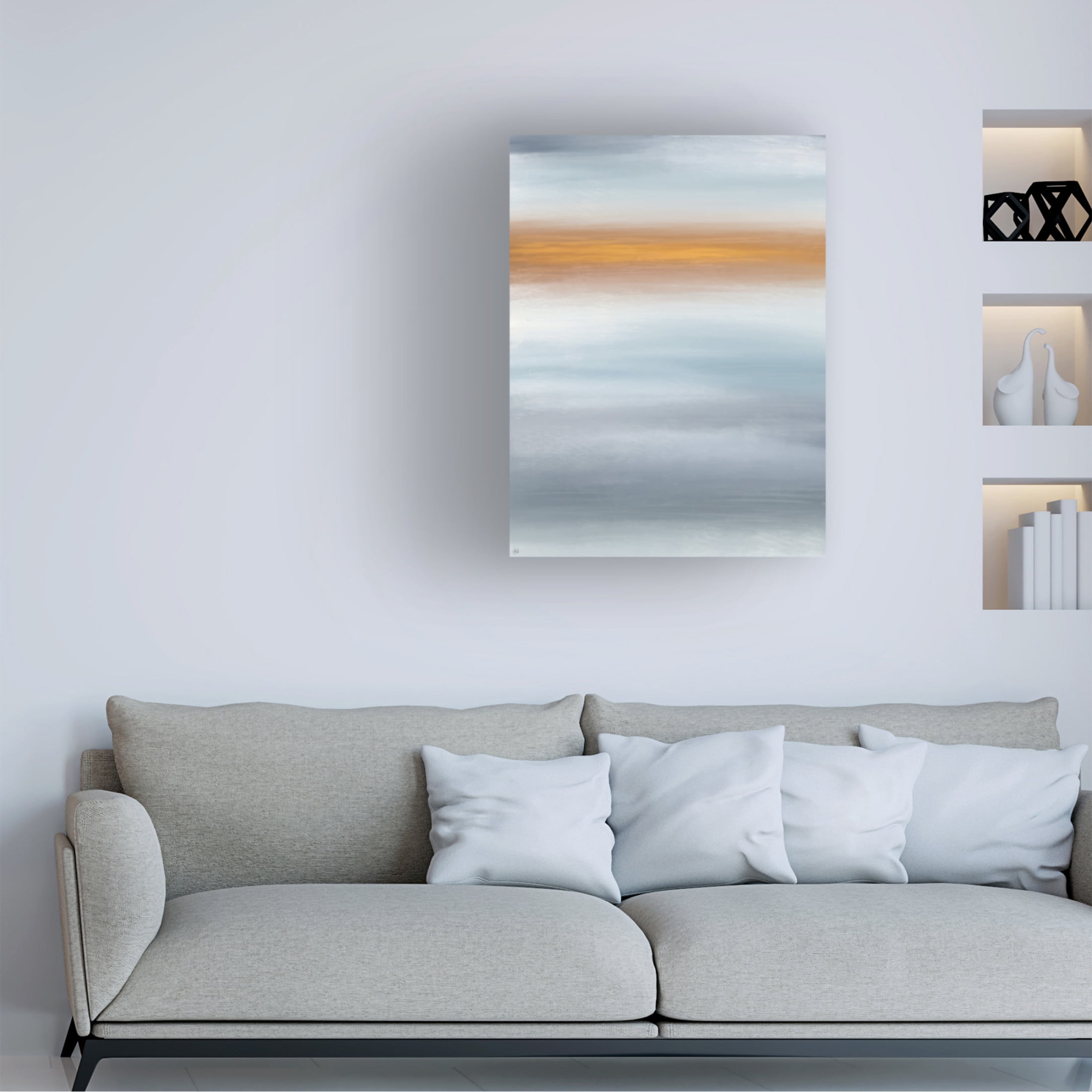 Canvas Wall Art - Line and Brush 'Golden Distance' Wall Art for Living Room, Bedroom, or Office Décor by Trademark Fine Art - 24 x 32 Inches