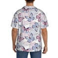 thumbnail image 5 of KLL Butterflies in Pastel Print Men's Shirt Short Sleeve Button Down Summer Cuba Beach Shirts- X-Large, 5 of 7