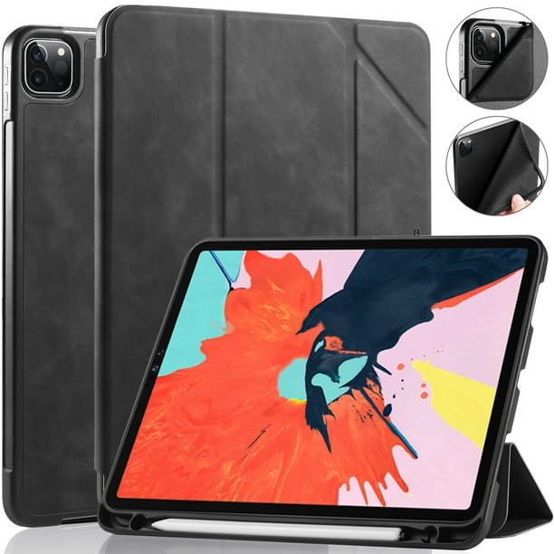 iPad Pro 11 inch 2020 Case, iPad Pro 11" 2nd Generation Case, Dteck Matte PU Leather Magnetic Flip Case Tir-Fold Standing Cover Auto Wake Sleep Apple iPad 11 (2020), Black - Walmart.com